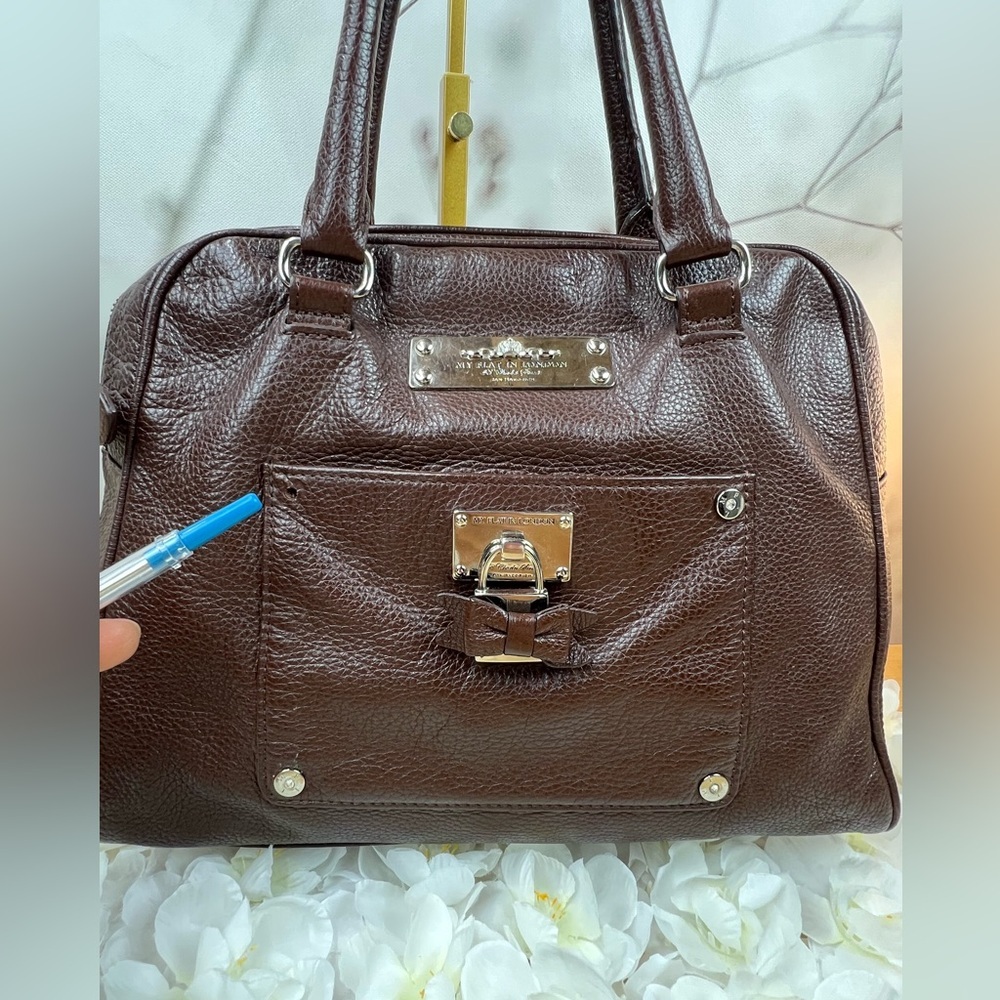 BRIGHTON MY FLAT IN LONDON BROKER COGNAC DOMED BOWLER STYLE HANDBAG - Picture 11 of 13